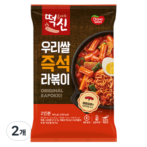 떡볶이의신 우리쌀 즉석 라볶이, 404g, 2개