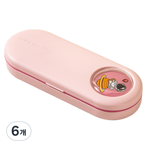 특별한상점 우주비행사 2단 필통, 핑크, 6개