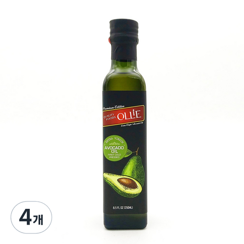올리에 엑스트라버진 프리미엄 에디션 아보카도 오일, 250ml, 4개