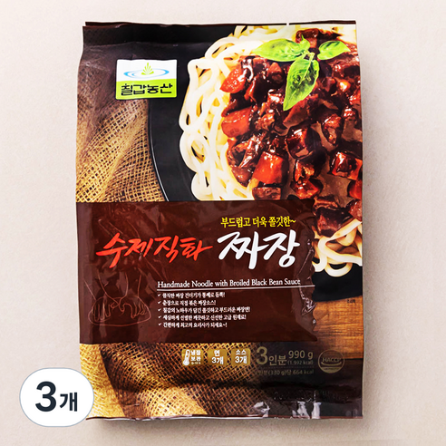 칠갑농산 수제직화짜장 3인분, 990g, 3개