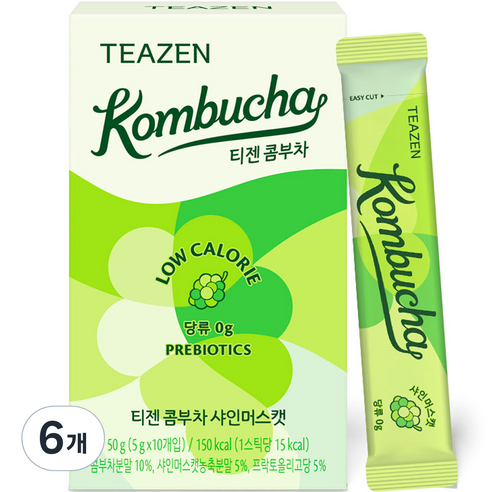 티젠 콤부차 샤인머스캣 10p, 50g, 10개입, 6개