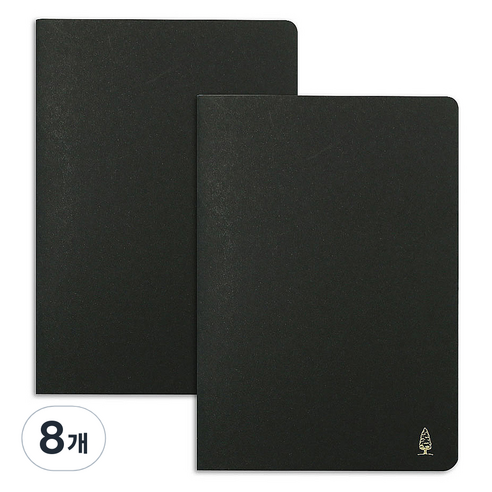 페이퍼리안 애티튜드 핸디 플레인 노트, 잉크 블랙, 8개