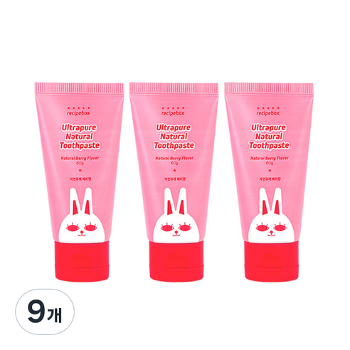 레시피박스 유아용 울트라퓨어 내츄럴 치약, 60g, 9개