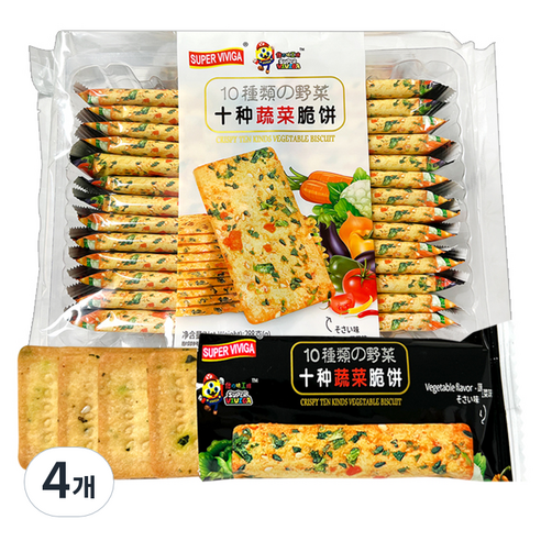 뉴트리365 크리스피 10가지 야채맛 비스킷, 288g, 4개