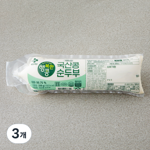 행복한콩 국산콩 순두부, 330g, 3개