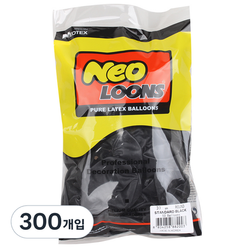 네오룬스 30cm 라운드풍선 50p, 스탠다드 블랙, 6개