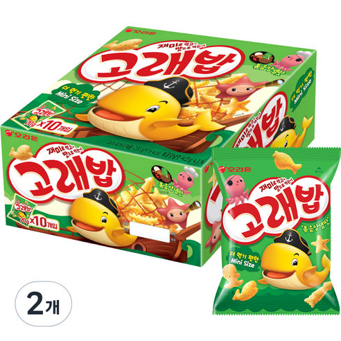 오리온 고래밥 볶음양념맛 미니사이즈, 200g, 2개