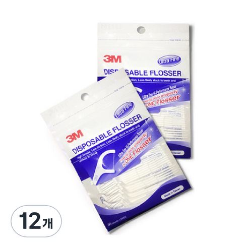 쓰리엠 Disposable Flosser 일회용 치실, 36개입, 12개