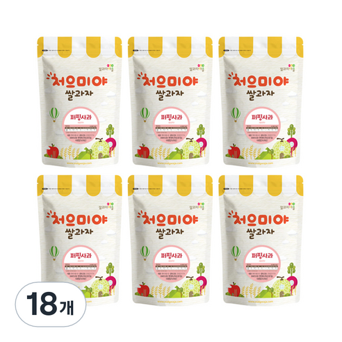 쌀과자마을 처으미야 퍼핑 과자, 사과, 18개, 50g