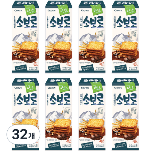 크라운 소복소복 소보로 과자, 60g, 32개