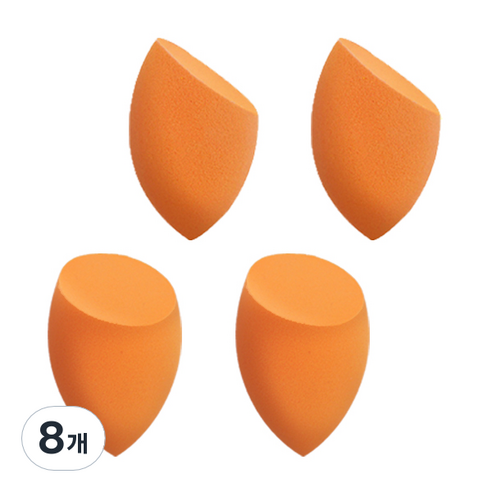 글로스앤글로우 엣지컷 3D 메이크업 스펀지, 오렌지, 8개