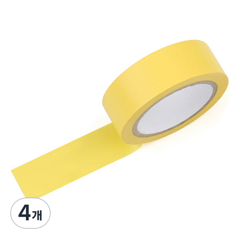 라이크존 접착 마킹 마스킹테이프 50mm x 50m, 옐로우, 4개