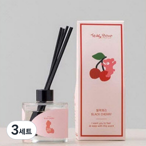 테디베어 TR 디퓨저 180ml + 스틱 5p 세트, 블랙체리, 3세트