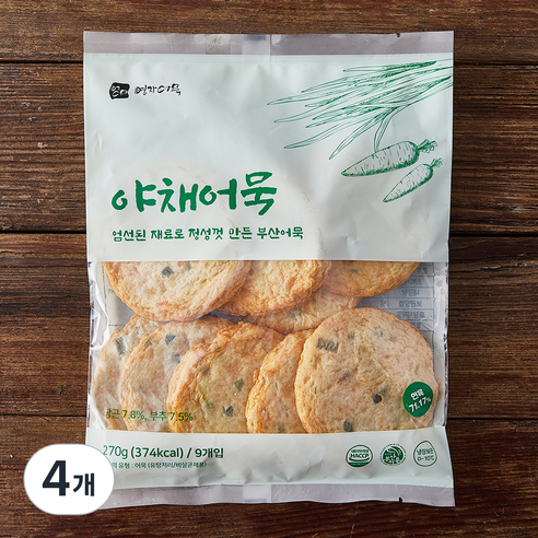 영자어묵 야채어묵 9입, 270g, 4개