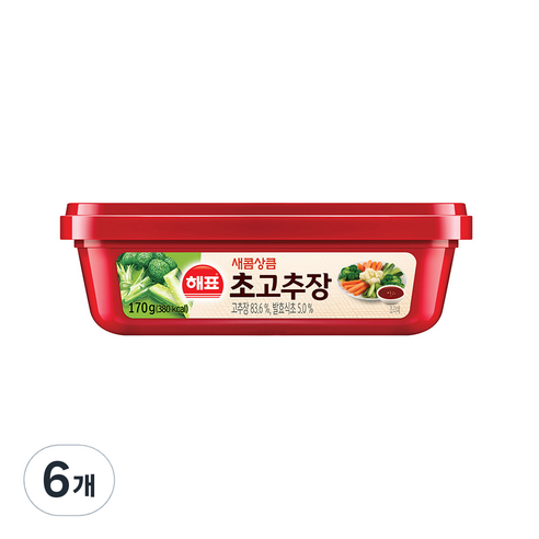 해표 새콤상큼 초고추장, 170g, 6개