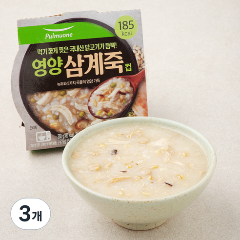 풀무원 영양 삼계죽 컵, 260g, 3개