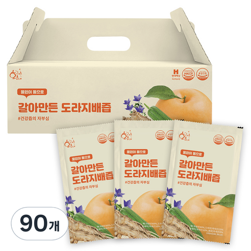황금이네 국내산 갈아만든 도라지배즙, 100ml, 90개