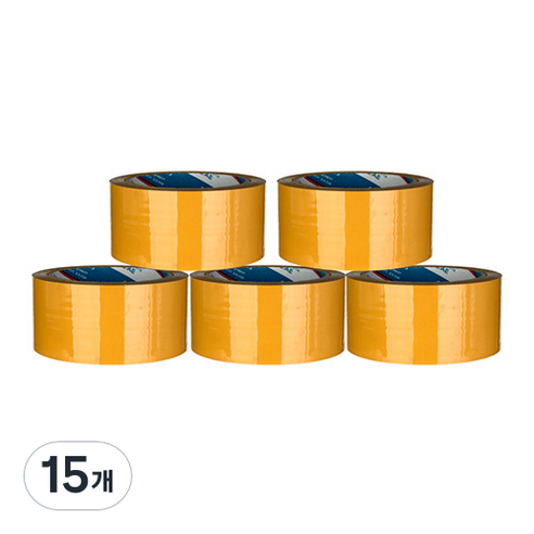 부광테이프 냉동 박스테이프 48mm x 50m, 황색, 15개