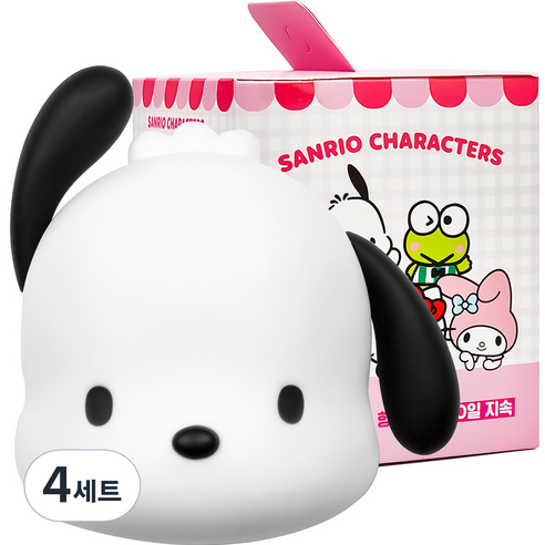 벨르아망 산리오 포차코 빅페이스 리필형 차량용 방향제 세트, 플라윗, 4세트