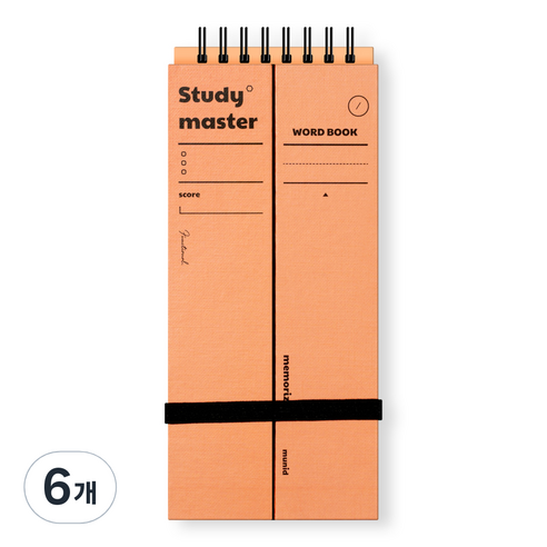 뮤니드 스마트 단어 암기장 140매, 오렌지, 6개