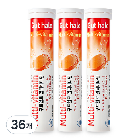 구트할로 멀티 오렌지맛 발포비타민, 20정, 36개