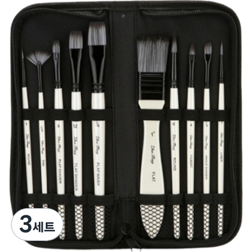 아베른 수채화붓 화이트 그레이 10종 세트, 9.9 x 23.2 cm, 3세트