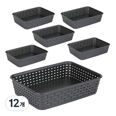 마이스타일 라탄 Y바스켓 2호, 블랙, 12개