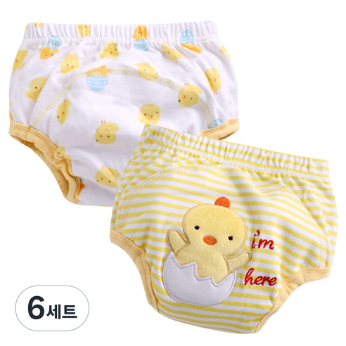 조이멀티 배변훈련팬티 2입, 병아리B (옐로우), 6세트