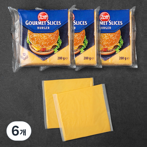 조트 버거 12 슬라이스치즈, 200g, 6개