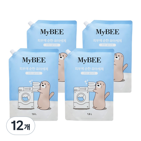 마이비 피부에순한 유아 세제 리필, 1.6L, 12개