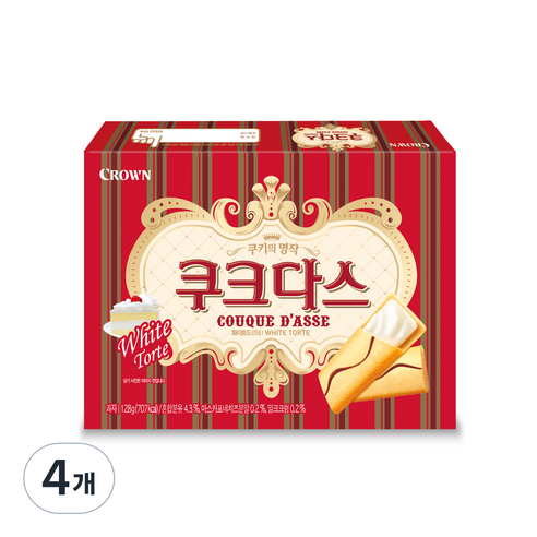 크라운 쿠크다스 화이트토르테, 289g, 4개