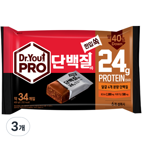   닥터유 프로 한입쏙 단백질바, 420g, 3개