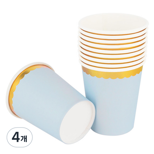 골드라인 파티컵 블루 240ml, 4개