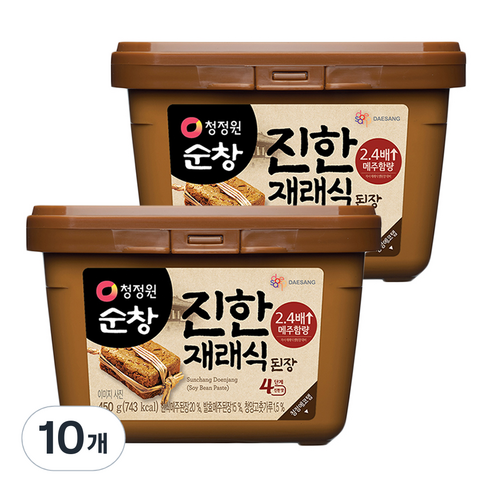 청정원 재래식 집된장 사각, 450g, 10개