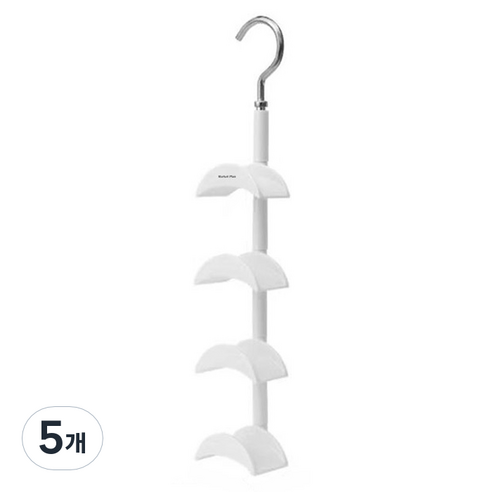 마켓플랜 360도 회전 4단 수납 가방걸이, 화이트, 5개