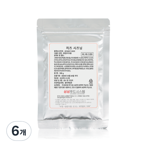 상상시즈닝 치즈 시즈닝, 100g, 6개