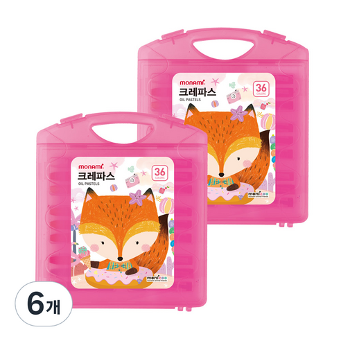 모니주 가방 크레파스 핑크, 36색, 6개