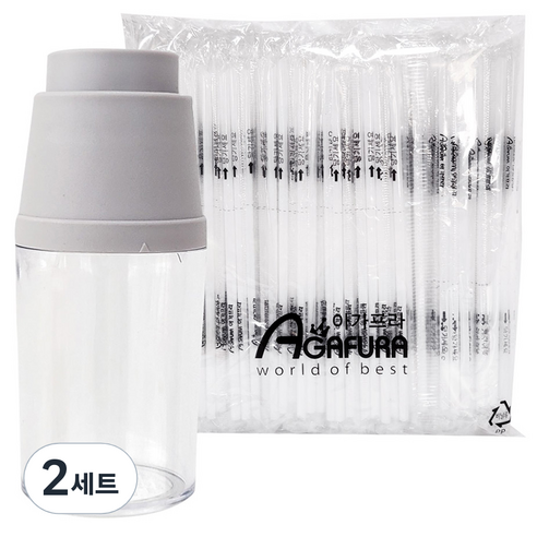 아가프라 스위티 요구르트빨대컵 80ml + 빨대 240p, 2세트, 그레이