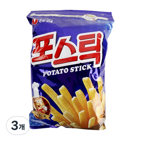 농심 포스틱 과자, 270g, 3개