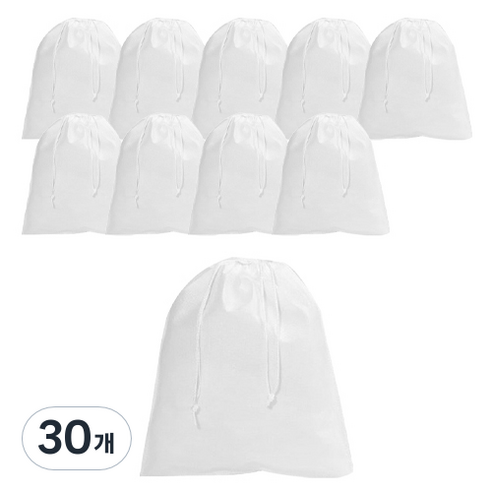 도나앤데코 라일리 부직포 주머니 M, 화이트, 30개