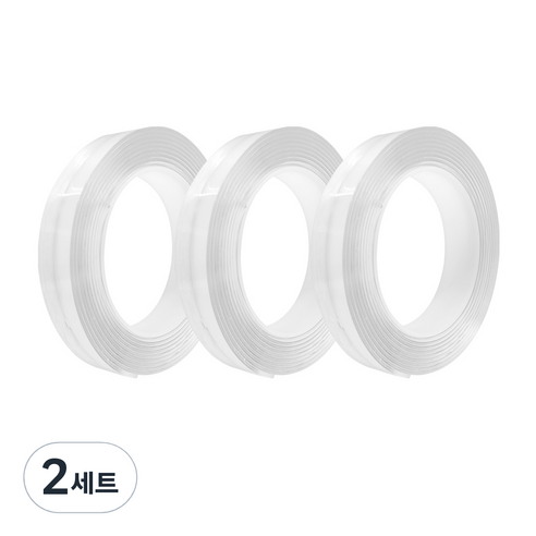 네츄럴파크 매직 스타 겔 초강력 양면테이프 2mm x 20mm x 3m 3p + 1mm x 15mm x 3m, 투명, 2세트