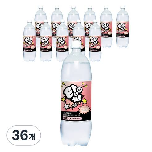 탑씨 제로 복숭아향 탄산음료, 1.5L, 36개