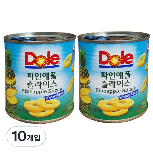 동원에프엔비 파인애플 슬라이스 통조림, 439g, 10개