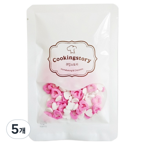 쿠킹스토리 스프링클 하트링 셰이프, 100g, 5개
