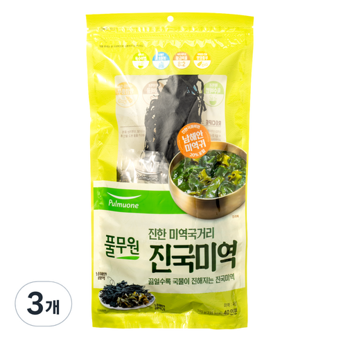 풀무원 진한 미역국거리 진국미역, 3개