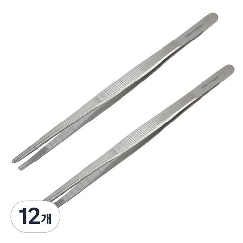직선 의료용 핀셋 18cm, 12개