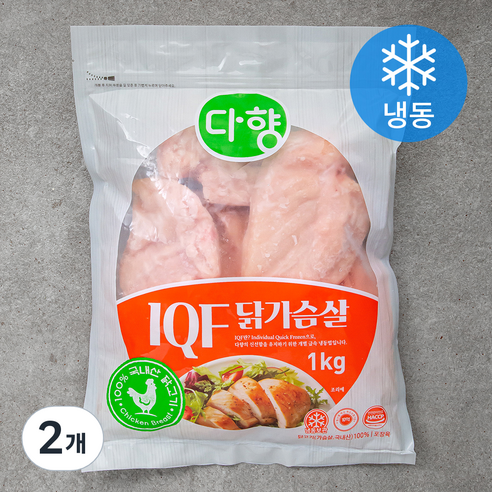 다향 IQF 닭가슴살 (냉동), 0.001kg, 2개