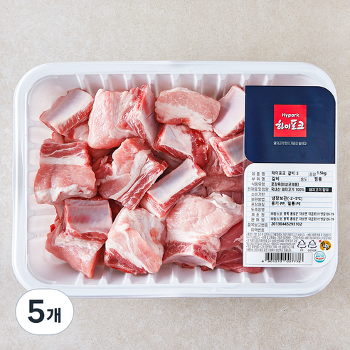 하이포크 한돈 갈비 S 찜용 (냉장), 1.5kg, 5개