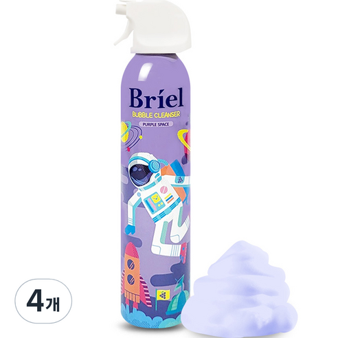 브리엘 퍼플 스페이스 버블 클렌저 누들타입 포도향, 4개, 300ml