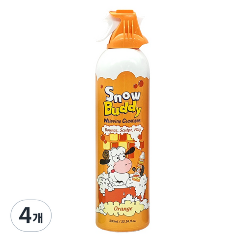 스노우버디 유아용 휘핑 클렌저 대용량 오렌지, 4개, 300ml